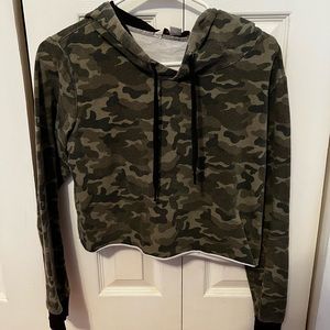 Adam Levine Collection cropped camo hoodie